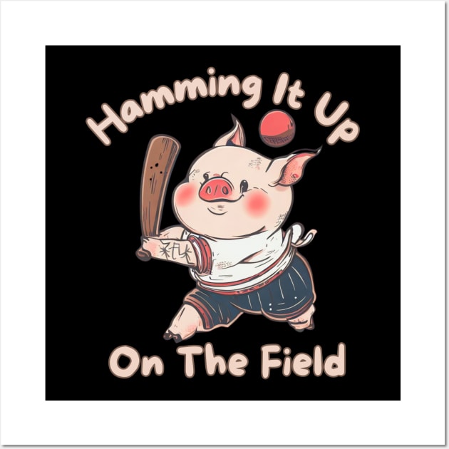 Pig baseball Wall Art by Japanese Fever